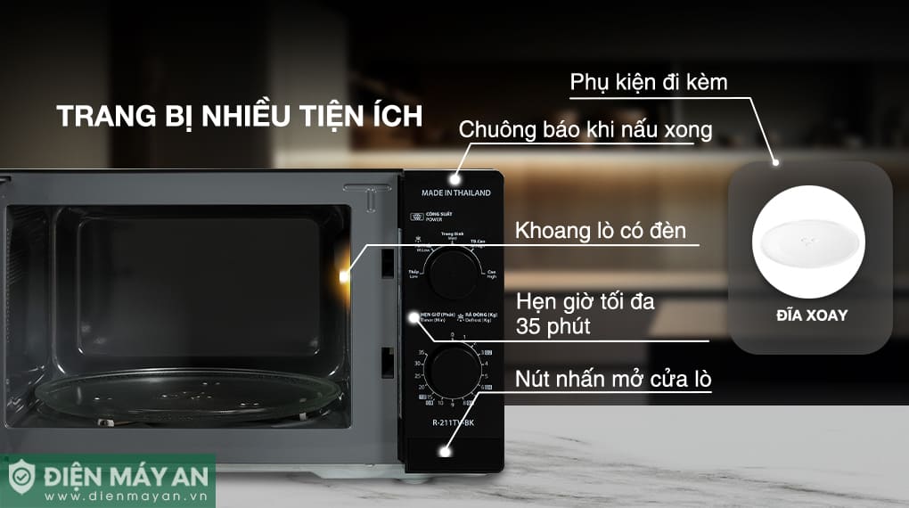 Lò vi sóng Sharp R-211TV-BK